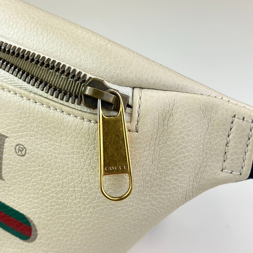 Gucci White Leather Gucci Printed Bum Bag Shoulder Bag - Picture 7 of 8